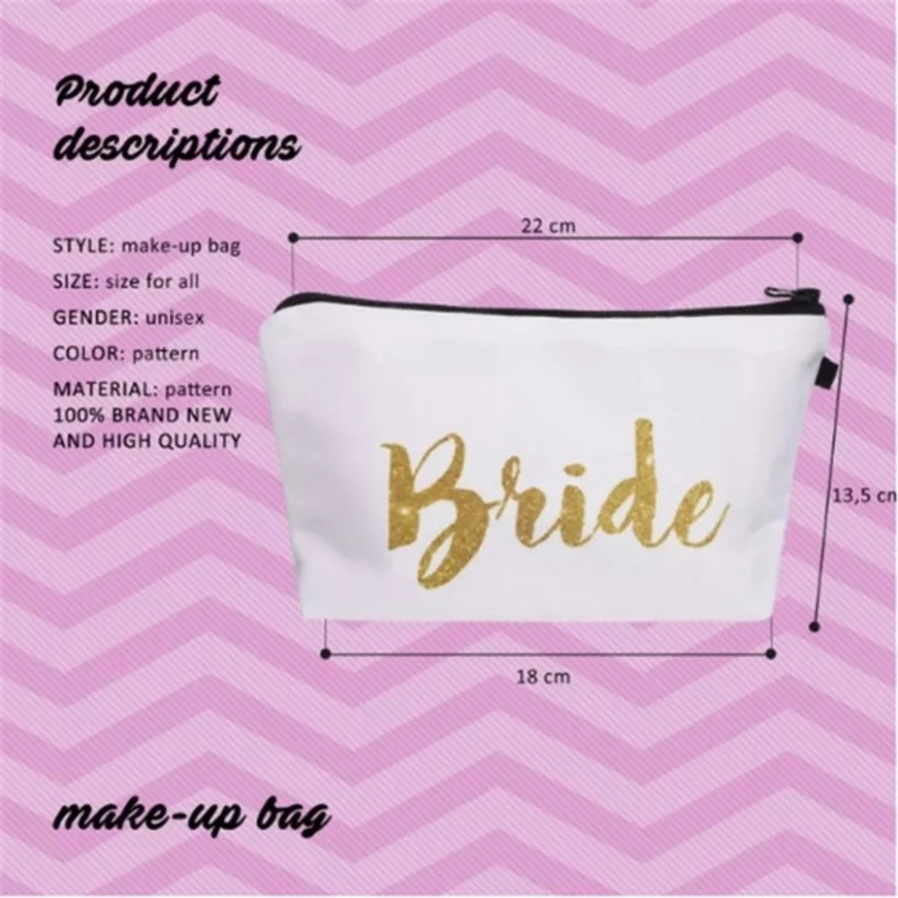 ✨BRIDE✨BRIDE-WHITE BRIDE‎ COSMETIC BAG-ZIP TOP-NEW
